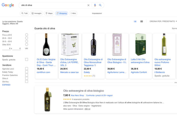 shopping tab google